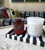 Siyah Beyaz Modern Mermer Sunum Tepsisi - Görsel 8