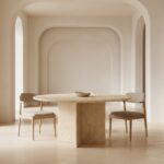 Terra Oval Traverten Yemek Masası