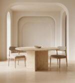 Terra Oval Traverten Yemek Masası