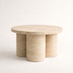 sütun ayaklı traverten orta sehpa moro