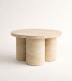 sütun ayaklı traverten orta sehpa moro