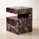 modern mermer yan sehpa koyu damar yapılı