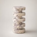 afyon menekşe mermer yan sehpa stria model