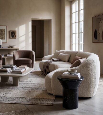 siyah mermer yan sehpa modern salon